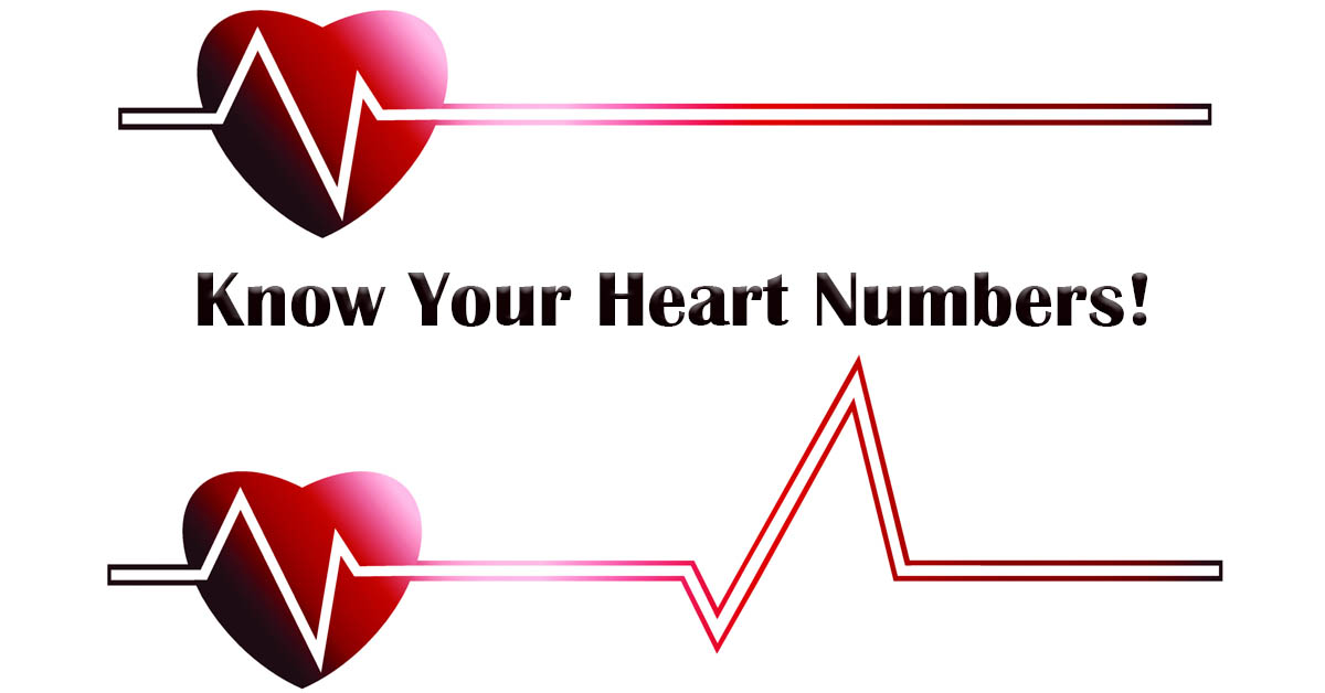 Know Your 3 Big Heart Numbers. Picture of 2 hearts along an echocardiograph read out.