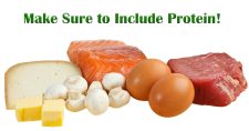 The Best Protein Sources to Include in a Healthy Diet. Picture of eggs, cheese, mushrooms, fish, and beff.